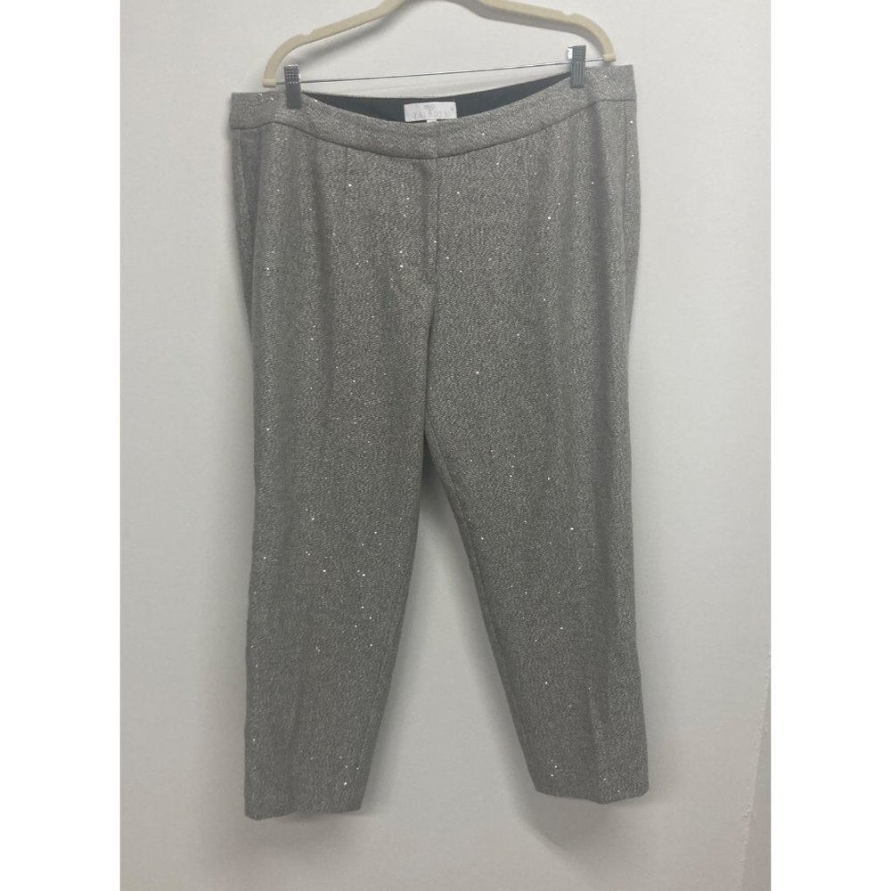 Talbots silver gray heathered sparkly wool blend pant 18 W